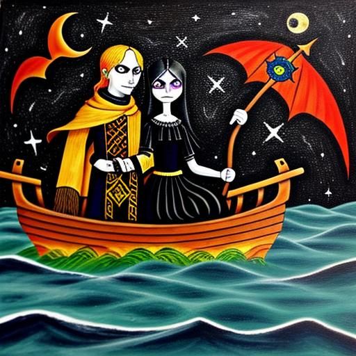 Charon Ferries a Soul to the Underworld