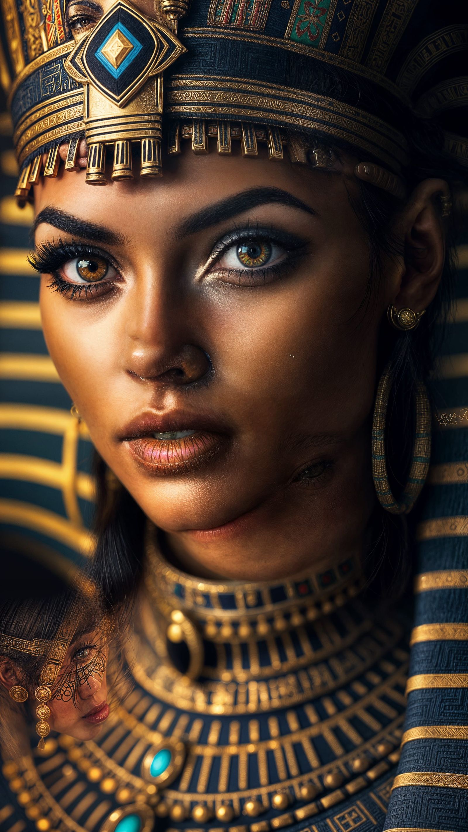 Ancient Egyptian Goddess in Vibrant Colors