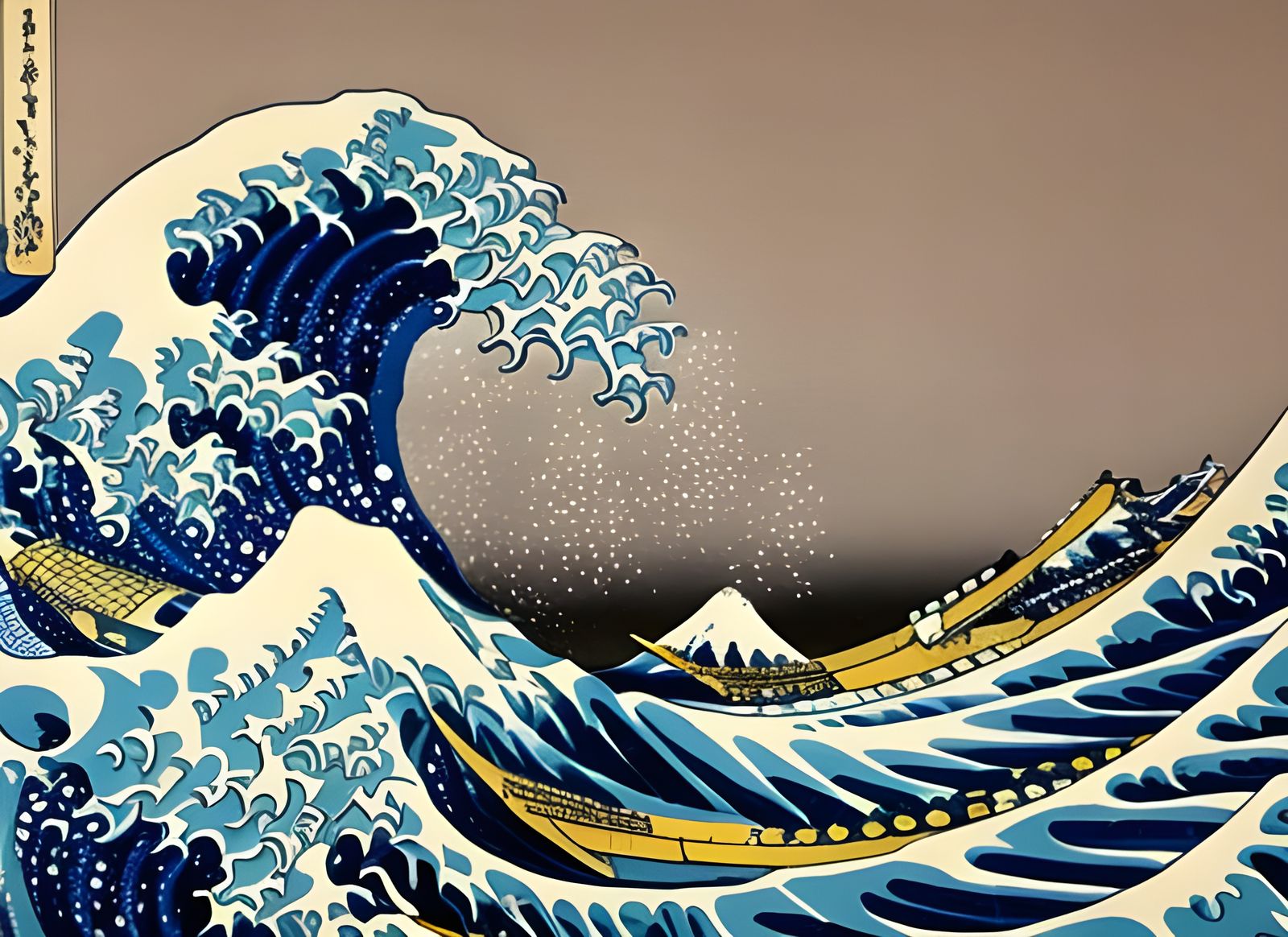 Great Wave Off Kanagawa in Ukiyo-e Style
