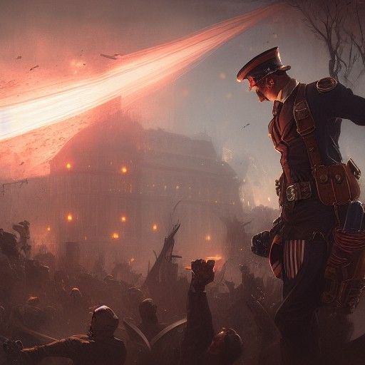 Steampunk Captain America in Dark Fantasy Style