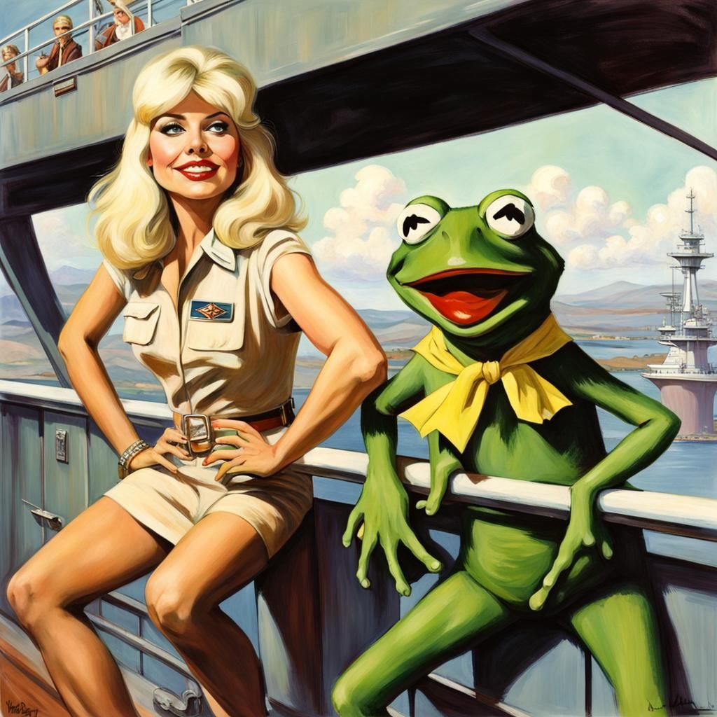 Debbie Harry and Kermit on Starship Enterprise as Rockwell A...