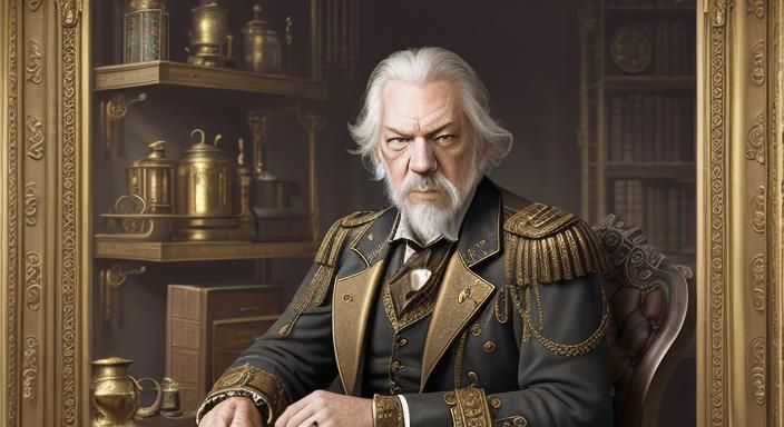 Steampunk Alchemist Amidst Ornate Victorian Gear