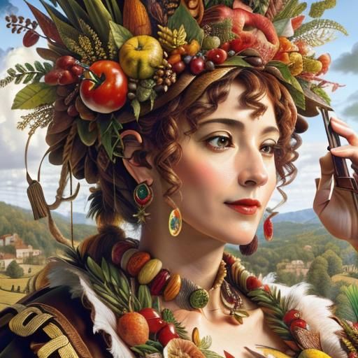 Detailed Cornucopia in Arcimboldo Style