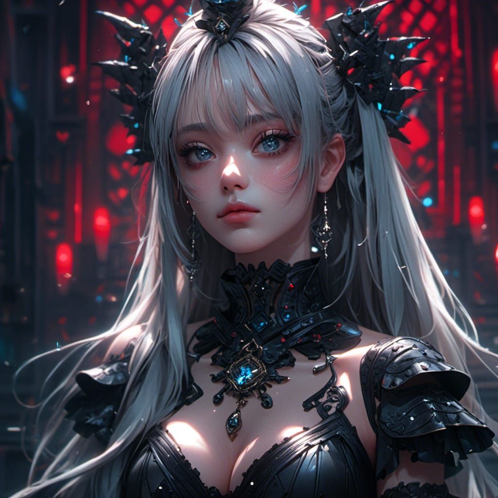 Hyperrealistic Goth Woman Portrait in Cinematic Style