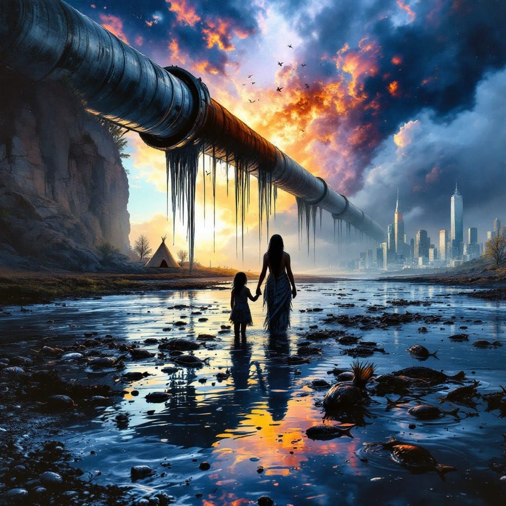 Surrealist Landscape of Environmental Devastation