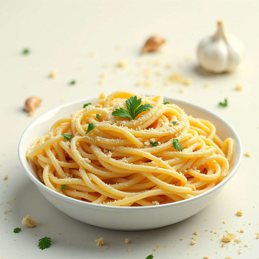 Creamy Garlic Pasta on Modern Packaging