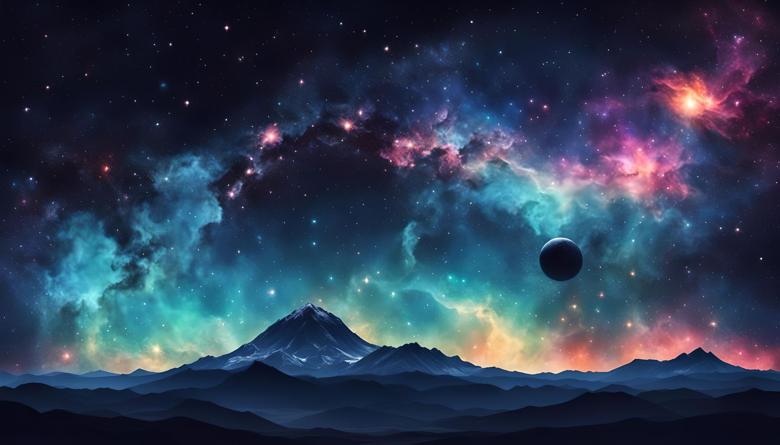 Boho Cosmic Nebula Transit Poster