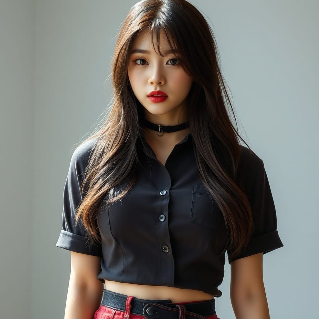 K-Pop Idol Portrait in Hyperrealistic Style