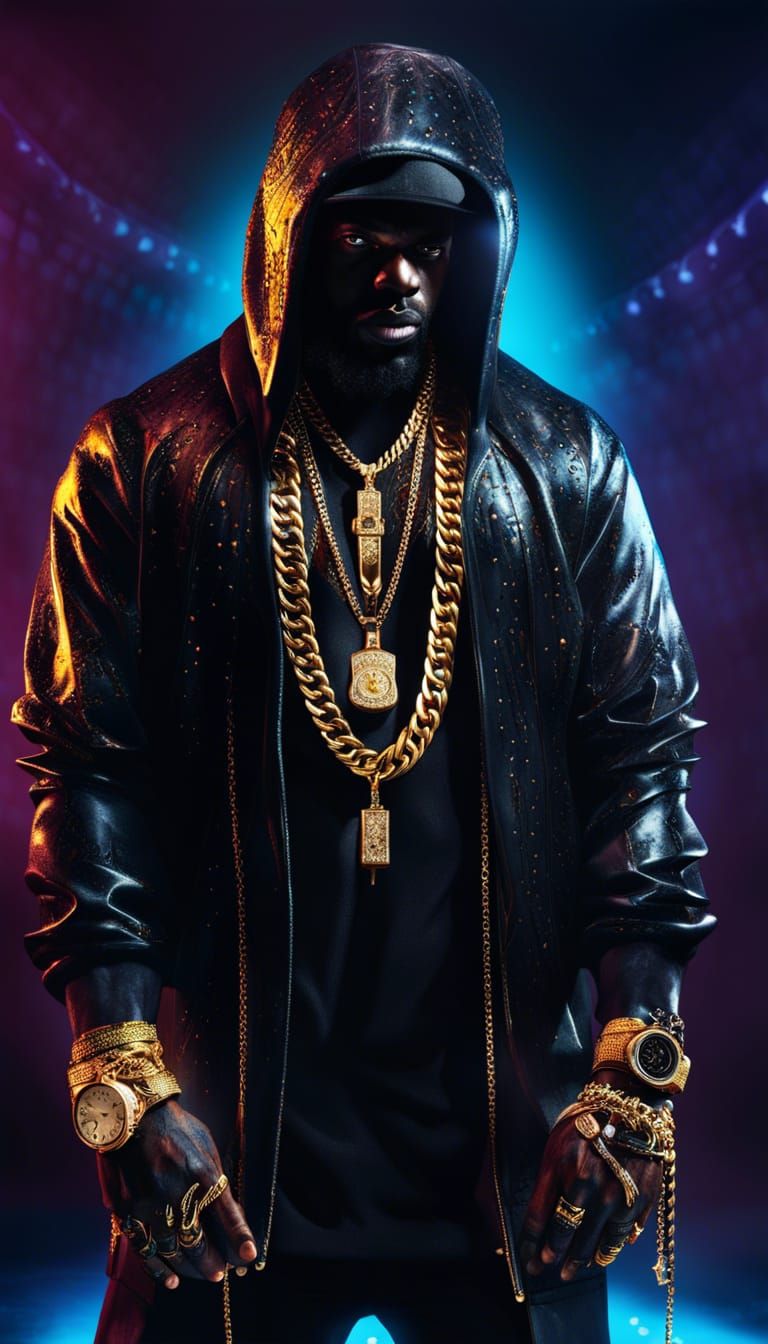 Enigmatic Hip Hop Star Portrait in Hyperrealism