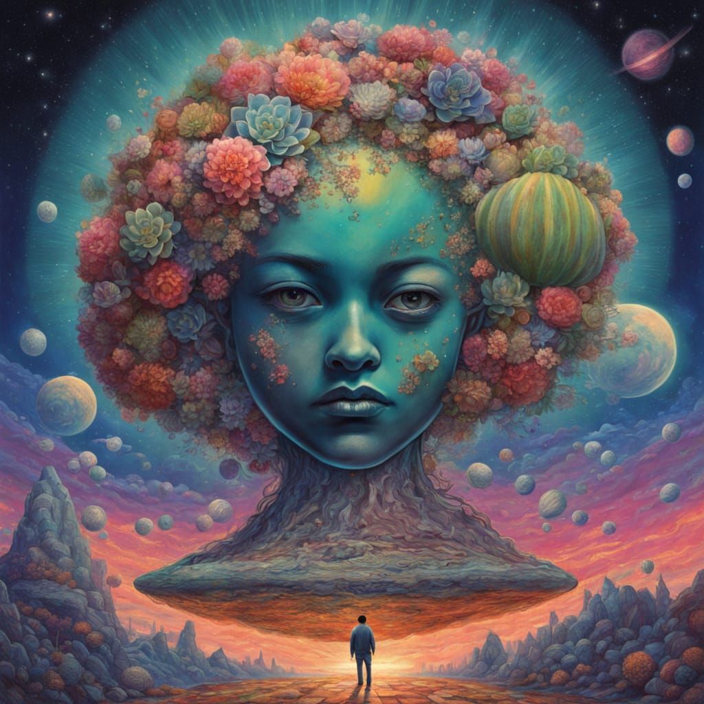 Surreal Cosmic Dance in Visceral Holographic Splendor