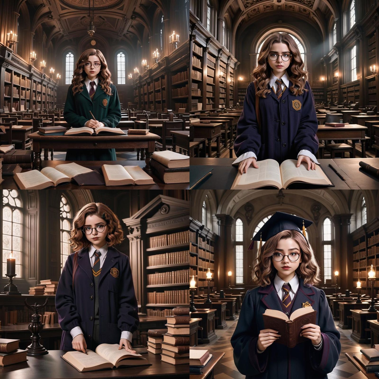 Evocative Dark Academia Scene