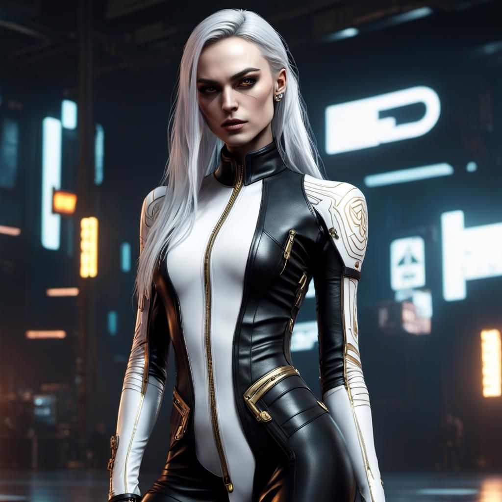 Young girl, North American, slender, tall, looks like Keira Knightley, swarthy, sharp and delicate features, white long ...