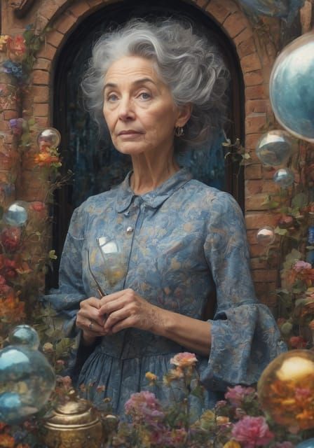 Striking Portrait of Elderly Woman with Dignity