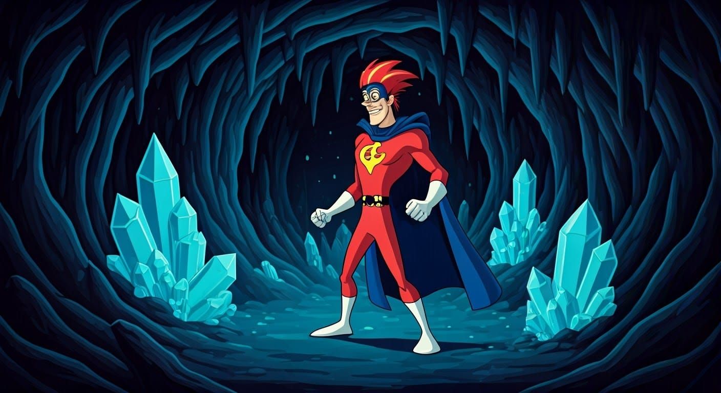 Freakazoid in a Mystical Cave, Cartoon Style