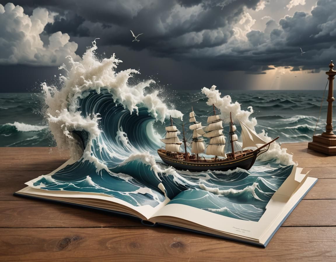 Stormy Seas Erupt From Pop-Up Book