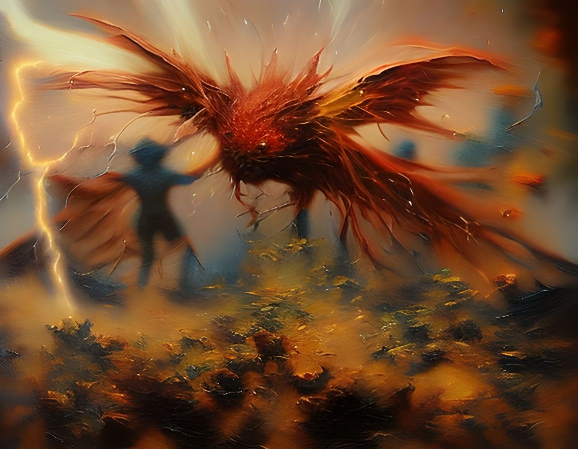 Exploding Fairy: Epic Cinematic Oil Painting