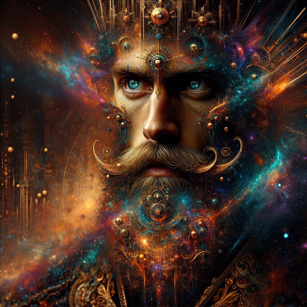 Fantasy Portrait with Impressionistic and Hyperrealistic Ele...