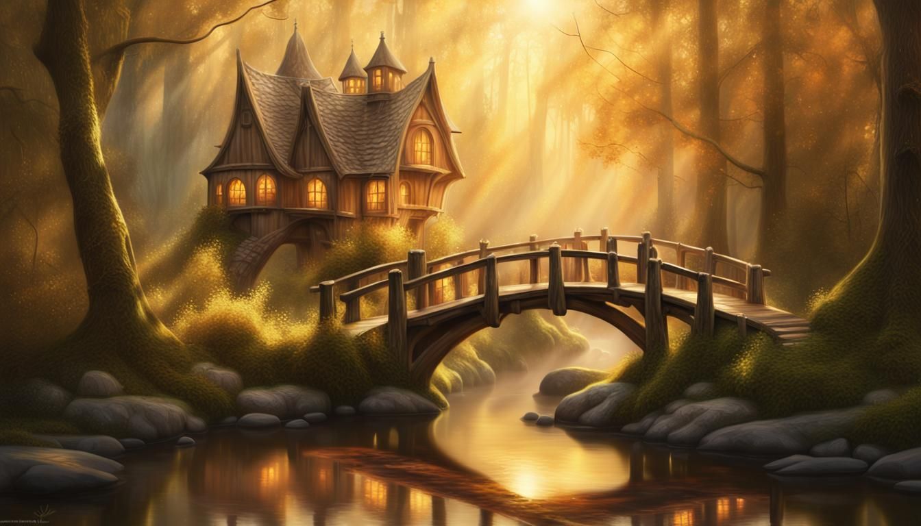 Enchanted Elven House in Autumn Landscape