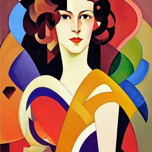Art Deco Portrait of a Beautiful Woman