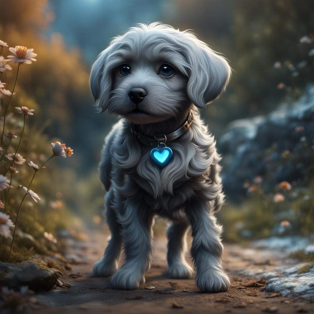 Adorable Baby Dog: Fantasy Concept Art