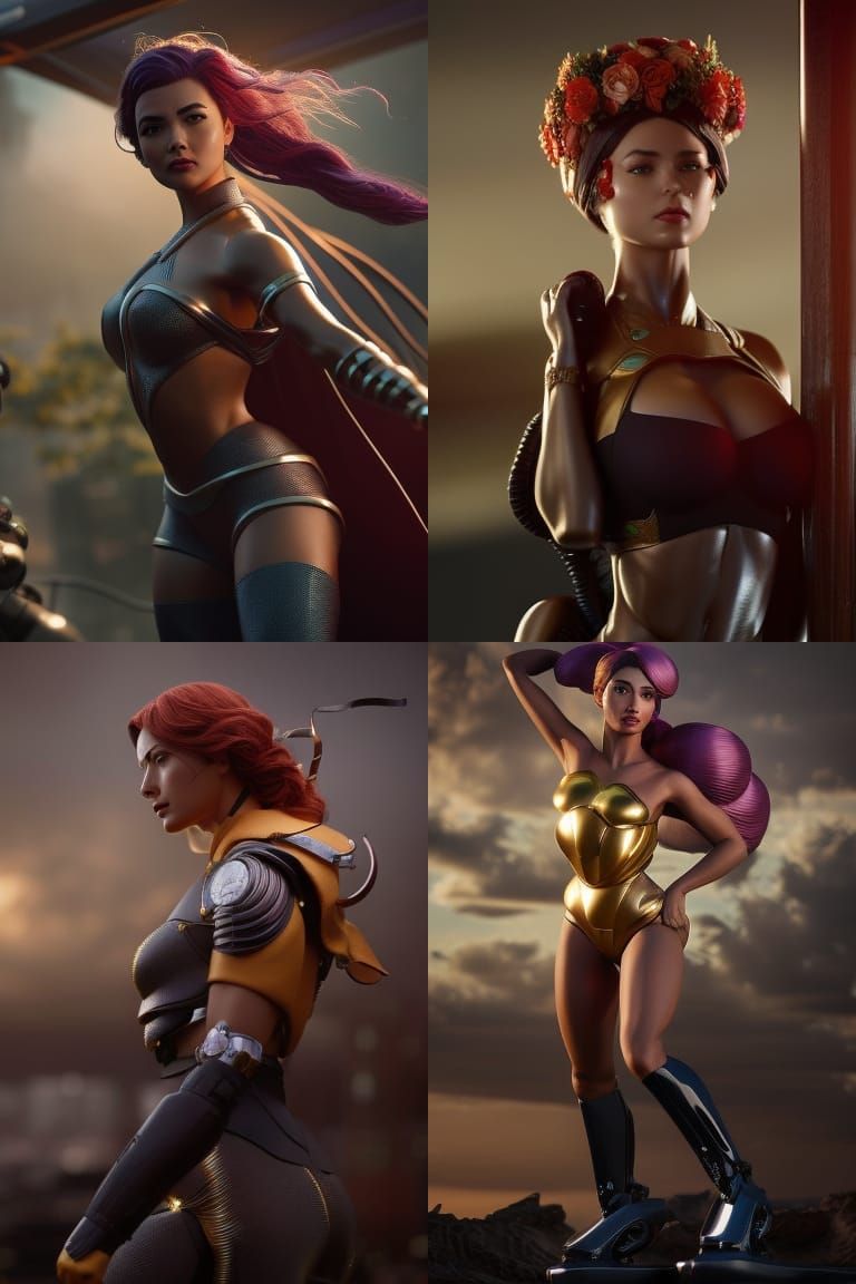 Intertwined Human Sculpture with Flowers, Octane Render