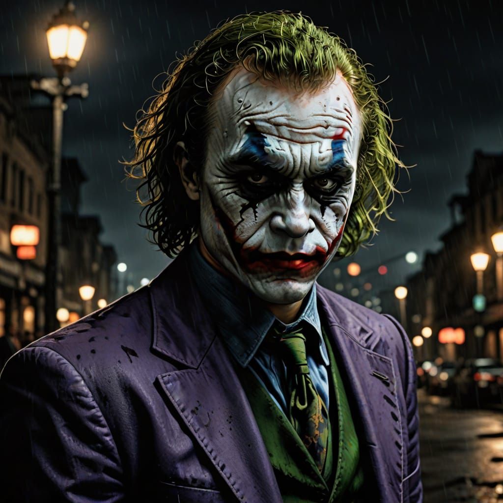 The Joker in a Cinematic, Hyperrealistic Style