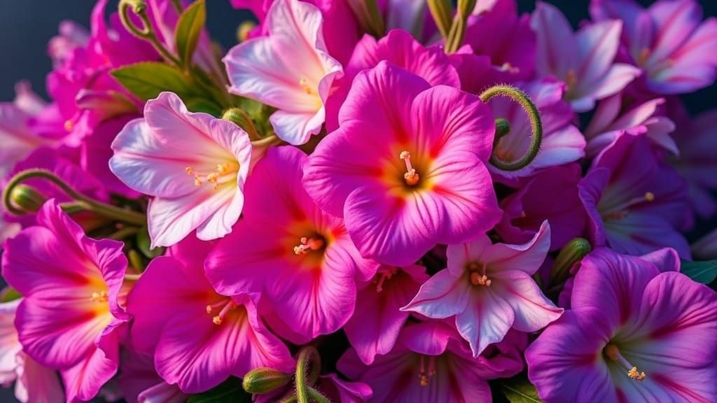 Surreal Floral Arrangement in Vibrant, Dreamlike Style