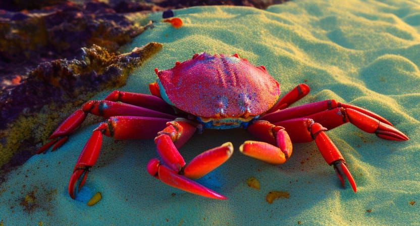 Crab in the sand