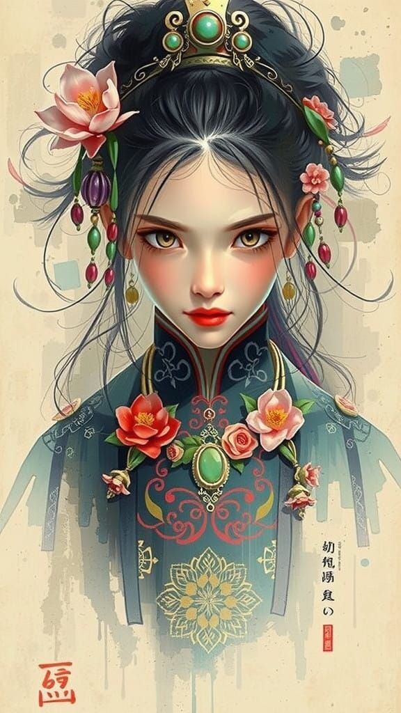 Ethereal Chinese Beauty in Vibrant Colors