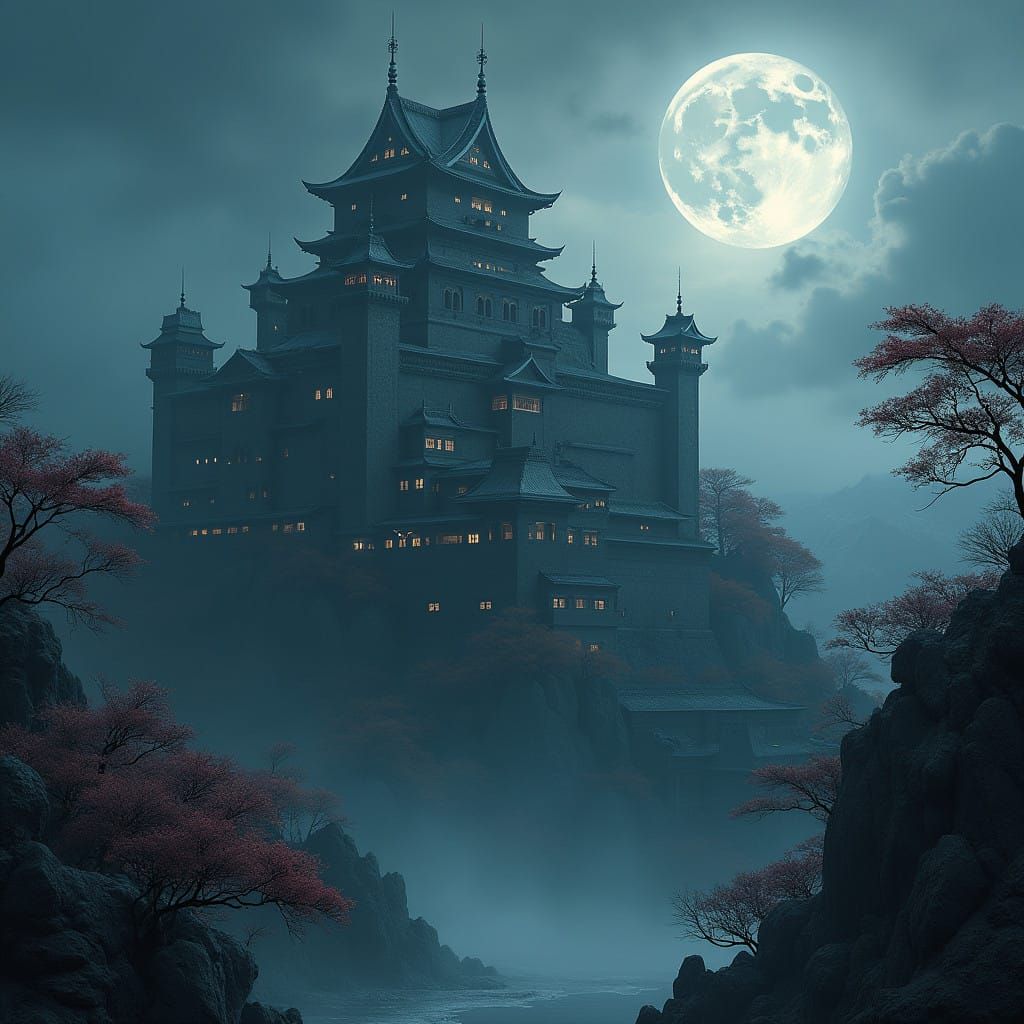 Medieval Castle with Feudal Japanese Flair