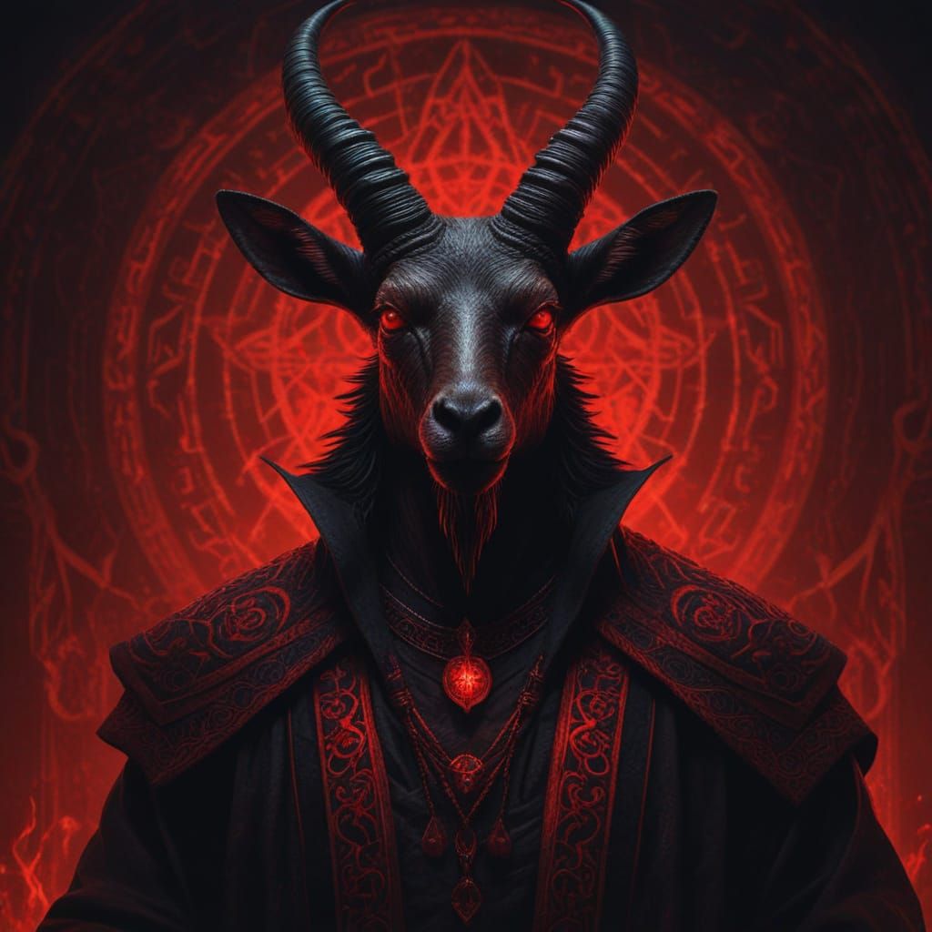Dark Fantasy Antelope Leads Occult Ritual