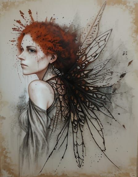 Ethereal Ballerina in Charcoal and Rust