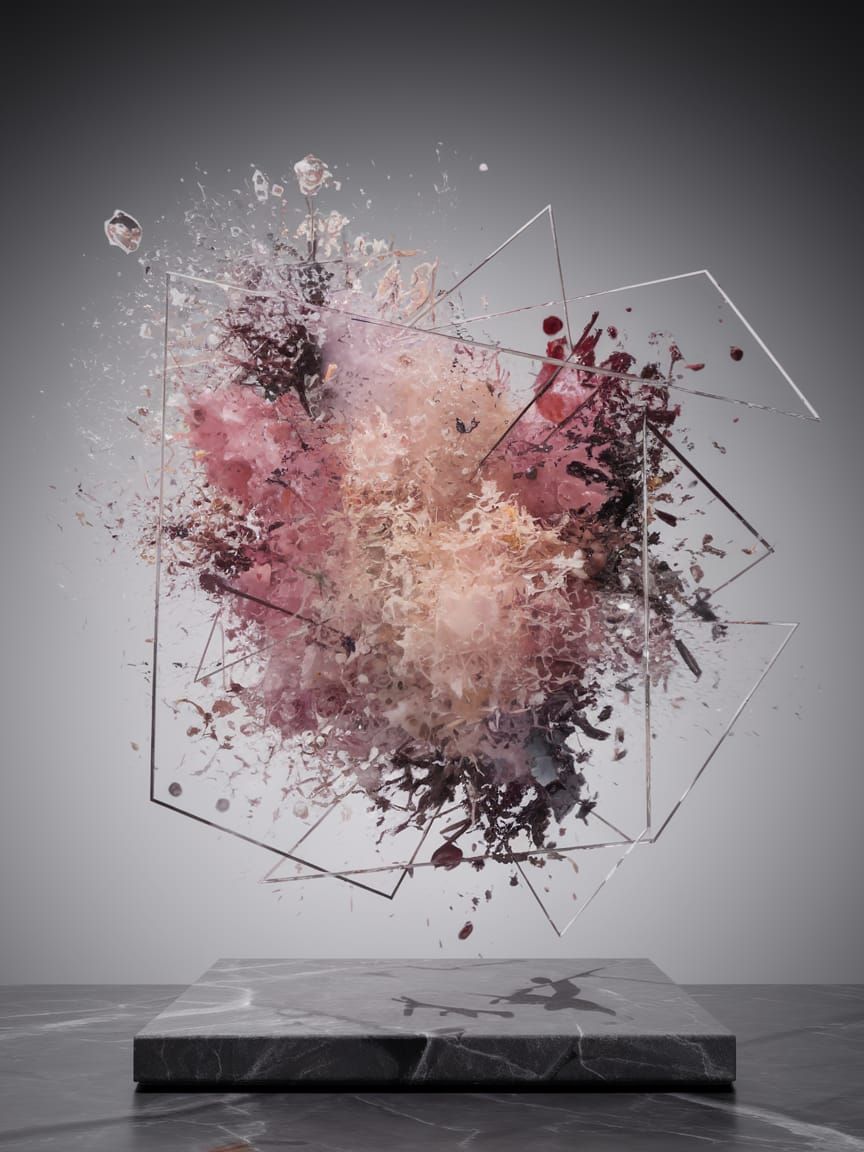 Breaking Geometry Petri Effect Silverpoint Resin Acrylic