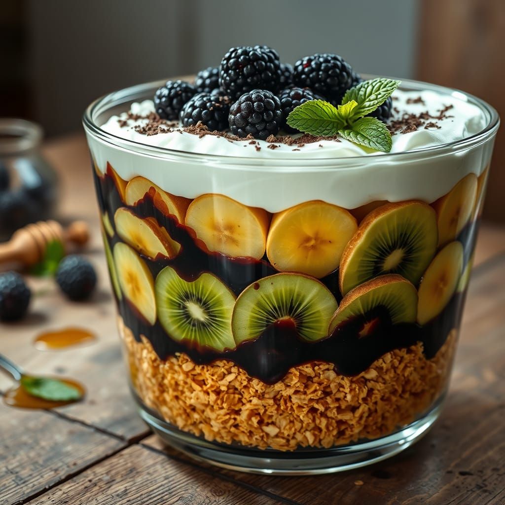 Homemade Trifle in Elegant Glass Bowl