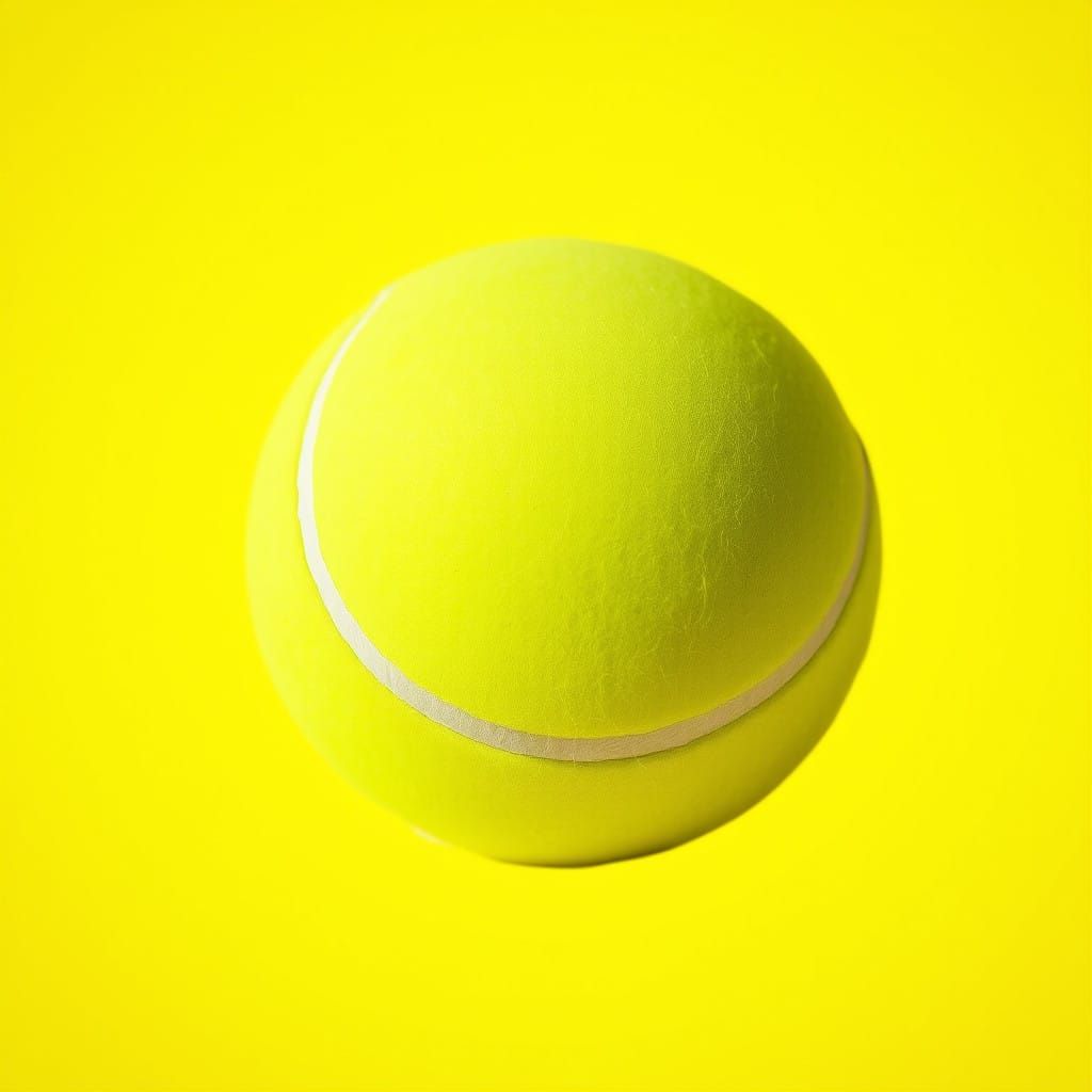 Hyperealistic Tennis Ball Against Neon Yellow