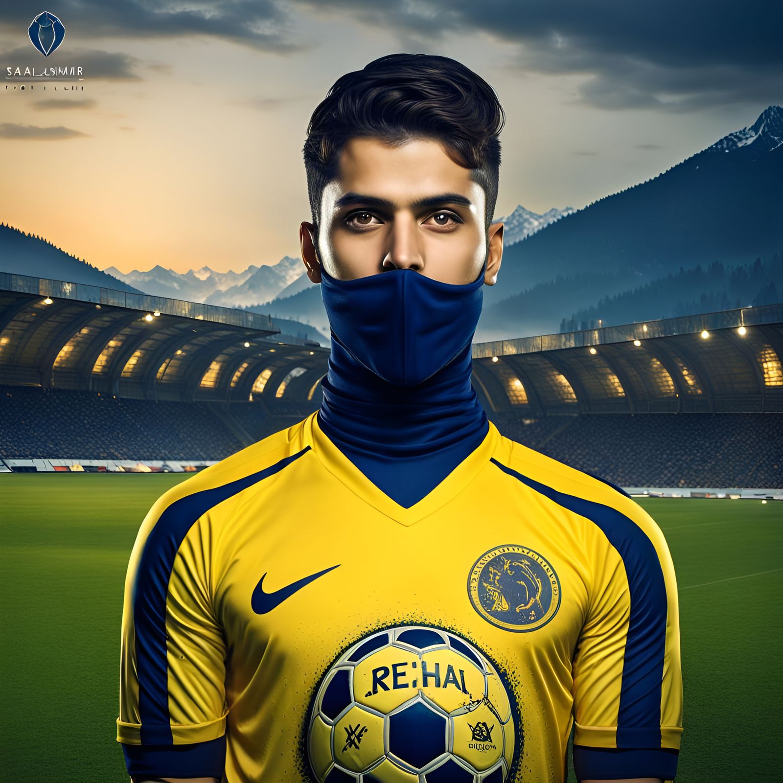 Real Kashmir Football Club Player: Hyperrealistic Portrait