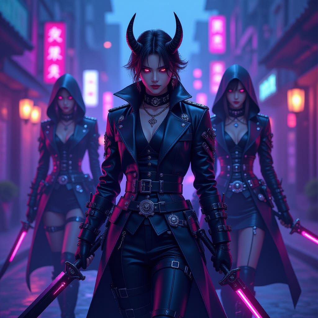 K-Pop Demon Hunters in Gothic Outfits