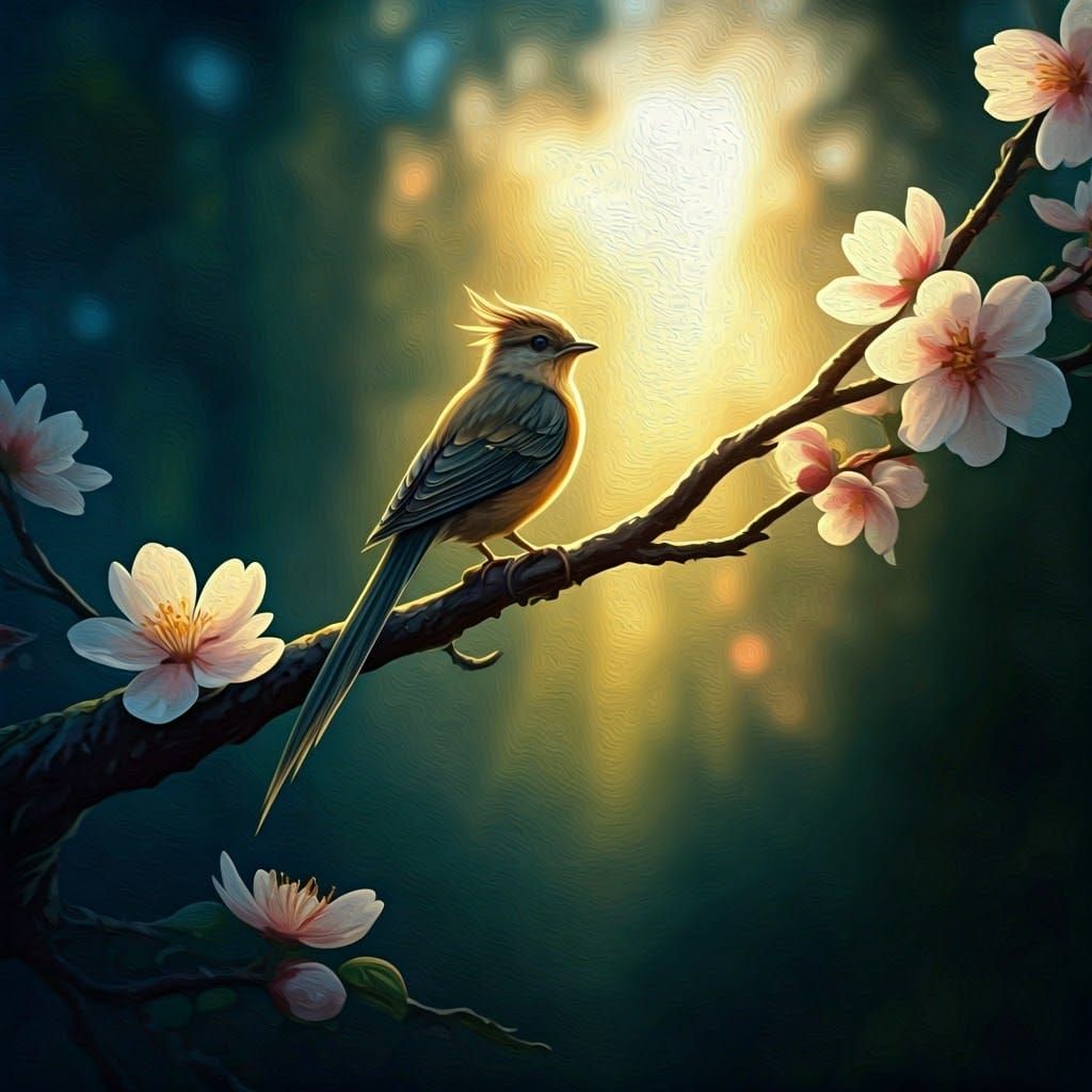 Whimsical Fantasy Scene in Arthur Rackham Style