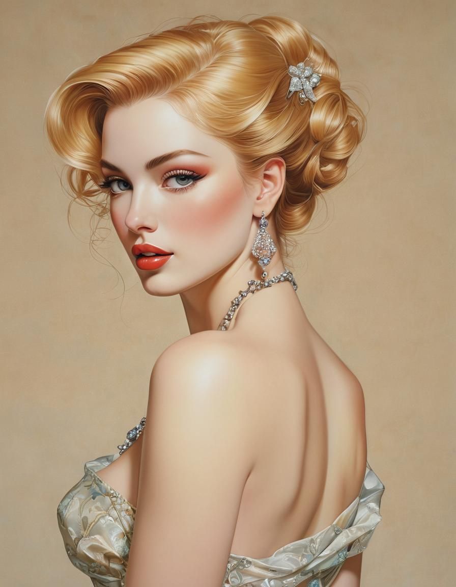 Sensual Female in Alcohol Ink Surrealism