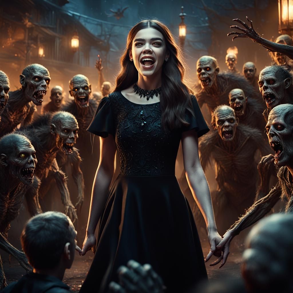 Hailee Steinfeld Surrounded by Zombies in CGI Portrait