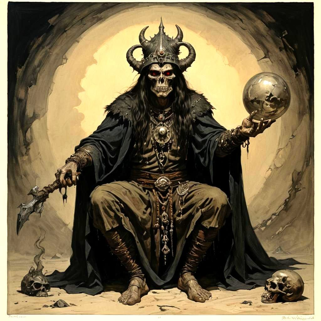 Surreal Warlock Shaman in the Style of Classic Masters