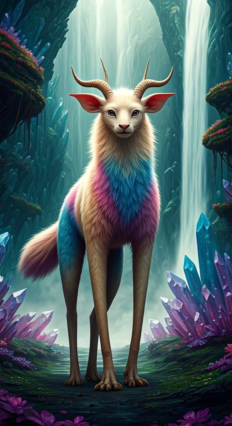 Majestic Alien Creature in Ethereal Landscape