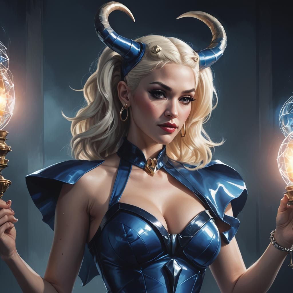 Anime-Inspired Game Queen Digital Portrait