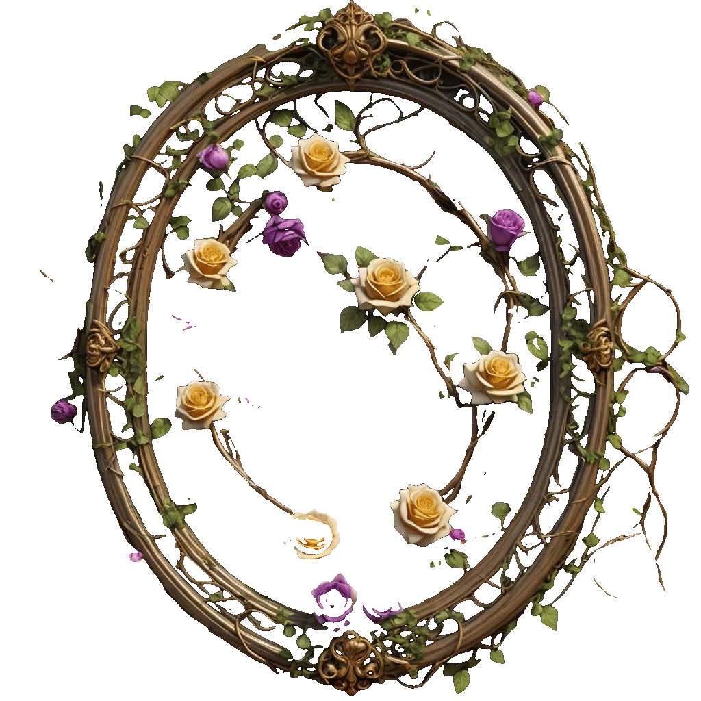 Rose Vines Entwined Around Gothic Frame