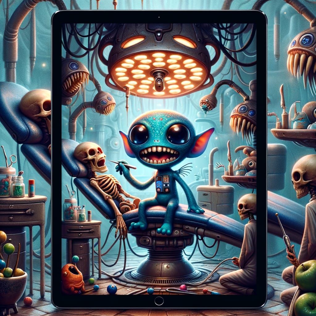 Stitch as a Dentist in a Fantastical Clinic