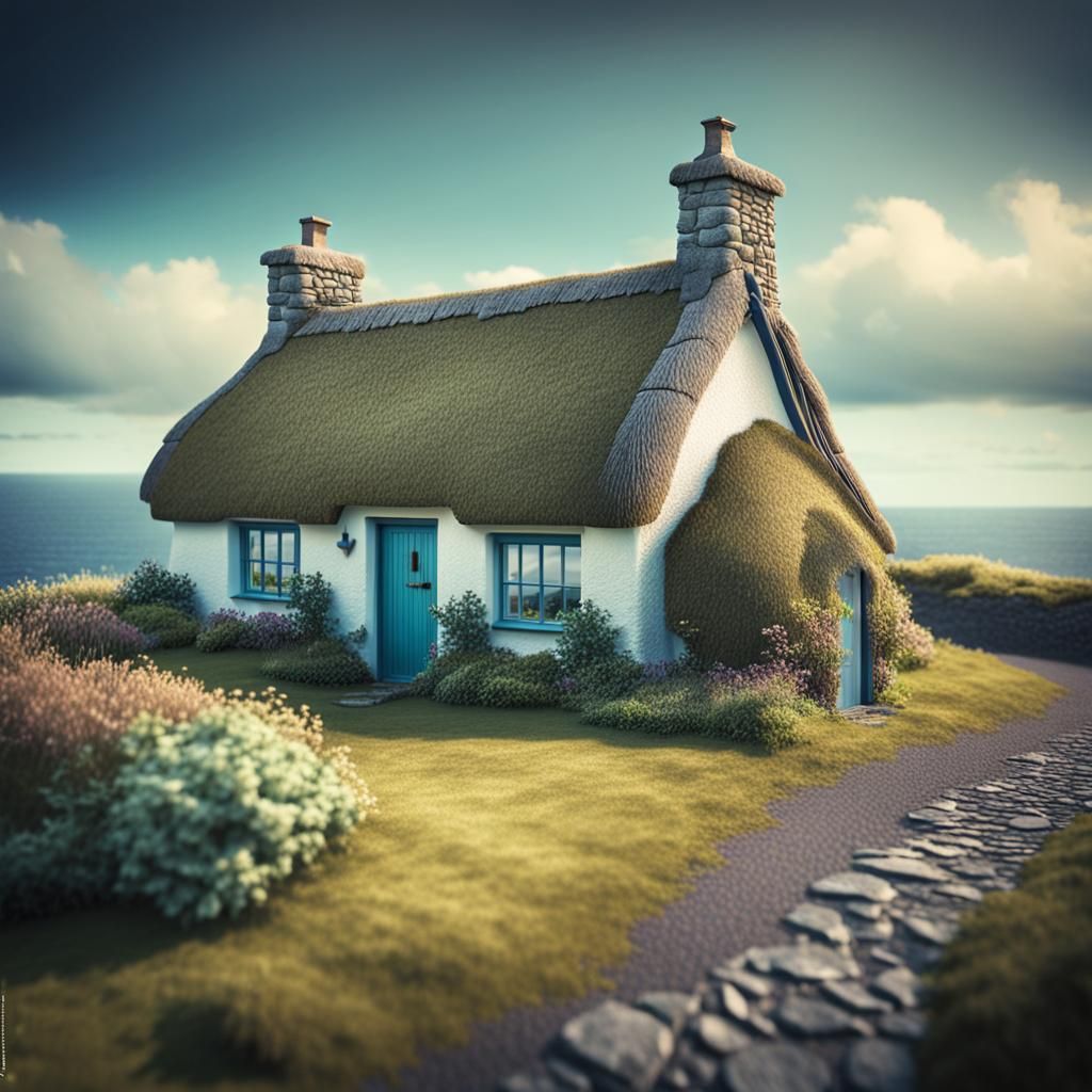Irish Thatch Cottage with Ocean View