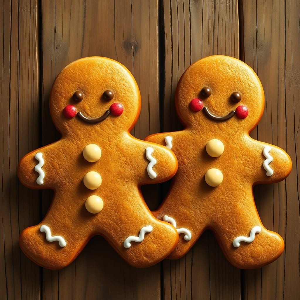Gingerbread Men in Whimsical Storybook Style