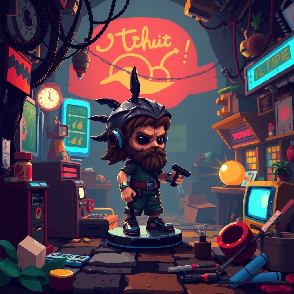 Pixel Art Figurine Inspired by 8-bit Games