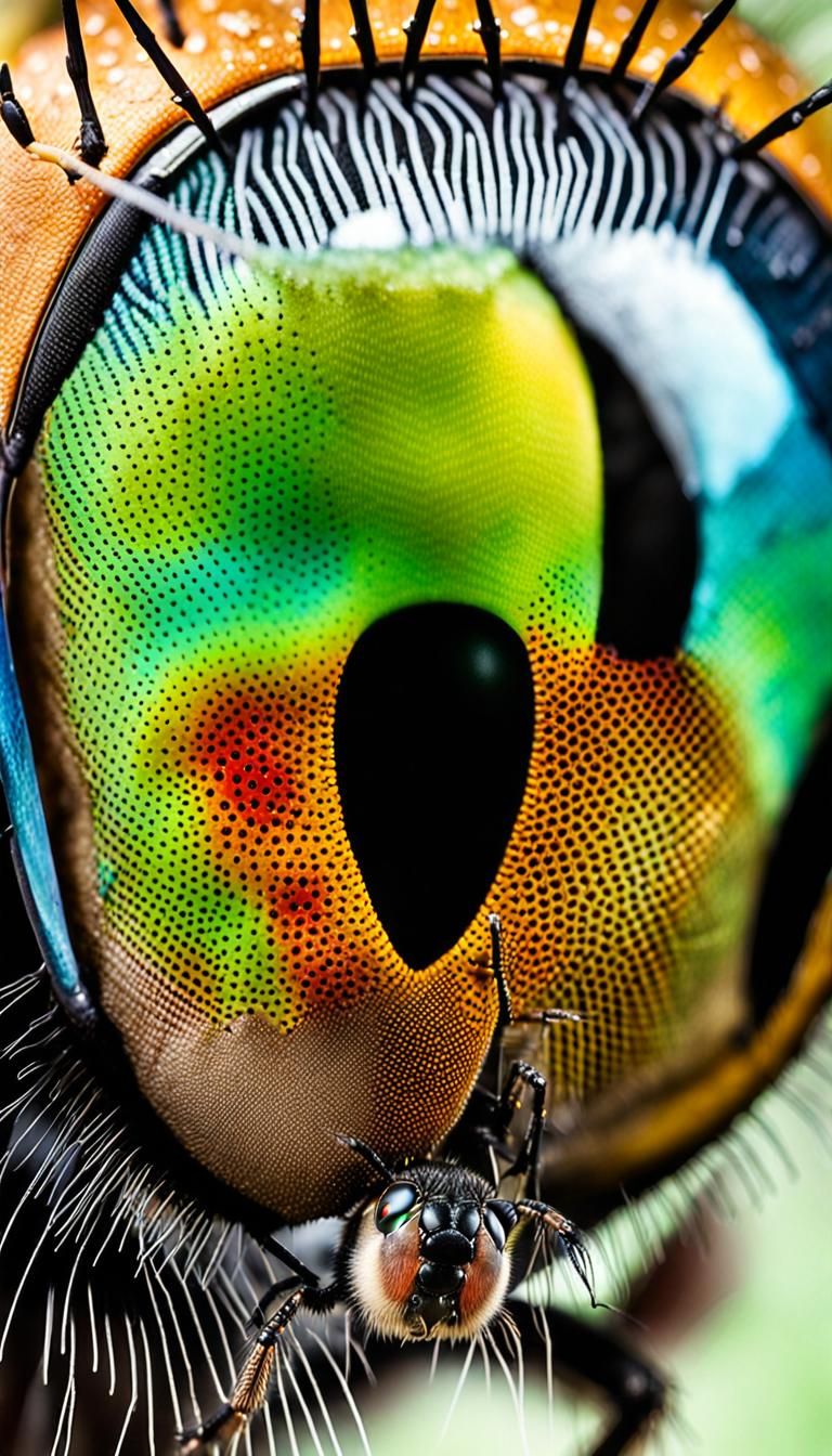 Detailed Close-Up of a Fly's Eye