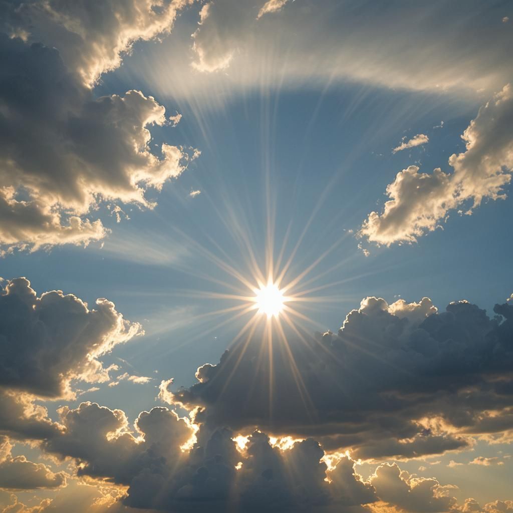 Heavenly Sunshine Illuminates Soft Focus Clouds